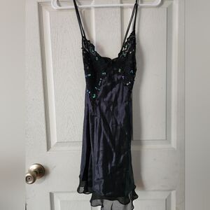 Frederick's of Hollywood Black Sequin Negligee